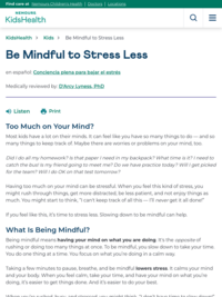 Introduction to Mindfulness for Kids