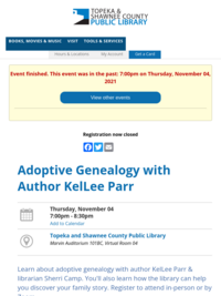 Adoptive Genealogy Program November 4