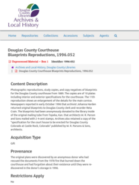 Douglas County Courthouse Blueprints, 1996.052