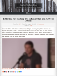 Letter to a Just Starting-Out Indian Writer, and Maybe To Myself by Stephen Graham Jones