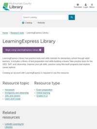 LearningExpress Library | Multnomah County Library