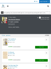 The Secret History | Chapel Hill Public Library | BiblioCommons