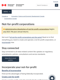 Not-for-profit corporations - Corporations Canada