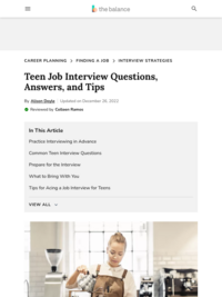 Practice Interview Questions &amp; Answers for Teens