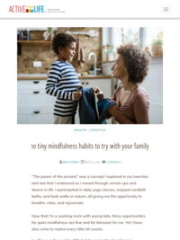 Website: Active For Life - 10 tiny mindfulness habits to try with your family