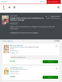 Engage 2020: EBooks about Women's Right to Vote | Charlotte Mecklenburg Library | BiblioCommons