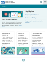 USA Centers for Disease Control and Prevention: Coronavirus (COVID-19)