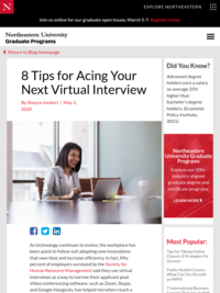 8 Tips for Acing Your Next Virtual Interview | Northeastern University