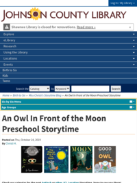 An Owl In Front of the Moon Preschool Storytime