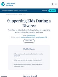 Supporting Kids During a Divorce - Child Mind Institute