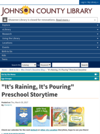 It's Raining, It's Pouring  Preschool Storytime