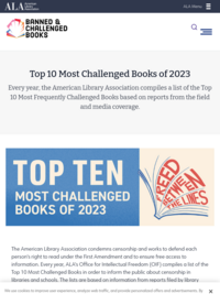 Top Ten Most Challenged Books Lists | Banned &amp; Challenged Books