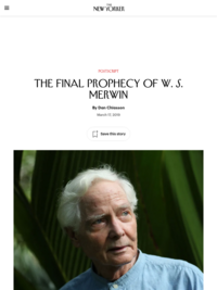 The Final Prophecy of W. S. Merwin