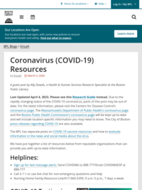 Boston Public Library Coronavirus (COVID-19) Resources