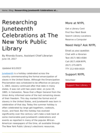 Researching Juneteenth Celebrations at The New York Public Library