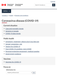 COVID-19 information and news provided by the Canadian Government