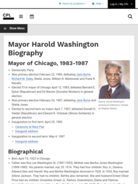 Mayor Harold Washington Biography - Chicago Public Library