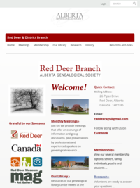 Red Deer and District Branch - Alberta Genealogical Society