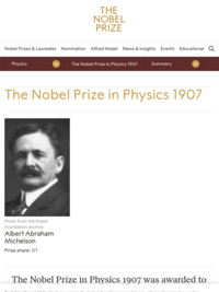 The Nobel Prize in Physics, 1907 - Nobelprize.org