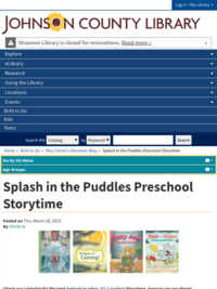 Splash in the Puddles Preschool Storytime