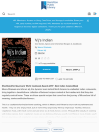 Vij's Indian - Hamilton Public Library - OverDrive