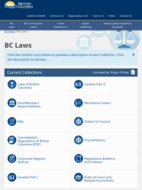 Statutes and Regulations of BC