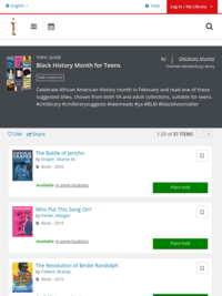CMLibrary Suggests: Black History Month for Teens | Charlotte Mecklenburg Library | BiblioCommons