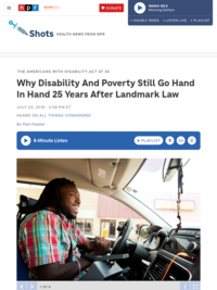 Why Disability And Poverty Still Go Hand In Hand 25 Years After Landmark Law : Shots - Health News : NPR