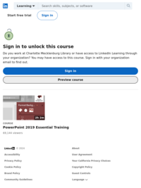 Learning PowerPoint 2019 (You will need CMLibrary card to access Linkedin.com)