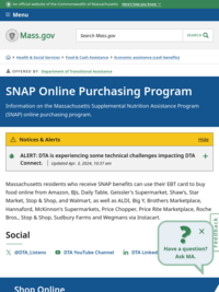 SNAP Online Purchasing Program | Mass.gov