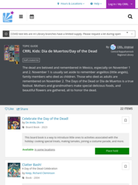 CRRL Kids: Dia de Muertos/Day of the Dead | Central Rappahannock Regional Library | BiblioCommons