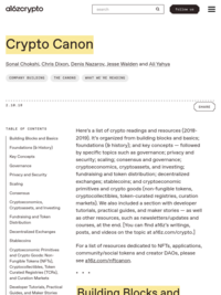 Crypto Canon – Andreessen Horowitz