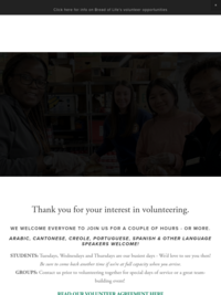 Volunteer — Bread of Life