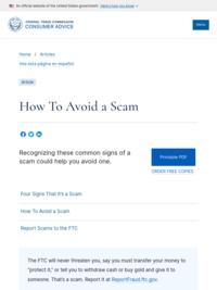 Four Signs That It’s a Scam | Federal Trade Commission