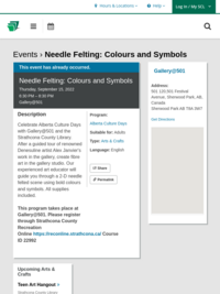 Program: Needle Felting - Colours and Symbols (Sept 15)
