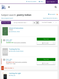 Click the link below for poetry by Native authors at ELPL