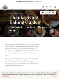 Thanksgiving Baking Guide from King Arthur Flour