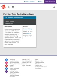 Teen Agriculture Camp