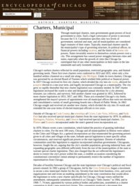 Charters, Municipal--Encyclopedia of Chicago entry