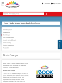 Book Groups at MCPL (Branch Schedule)