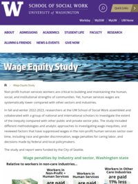 Wage Equity Study  UW School of Social Work
