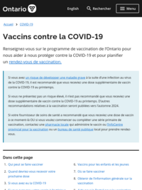 Vaccins contre la COVID-19 en Ontario - Gouvernement de l'Ontario