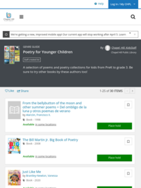 Poetry for Younger Children (Read a book of poetry)