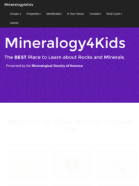 Mineralogy 4 Kids - Mineralogical Society of America, Website