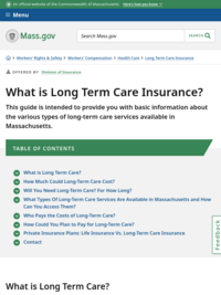 What is Long Term Care Insurance? | Mass.gov
