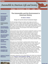 Cars: The Automobile and the Environment in American History