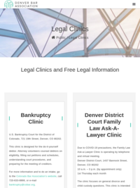 Denver Bar Association: Free Legal Clinics