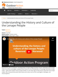 Understanding the History and Culture of the Lenape People | Rev. Dr. John R. Norwood