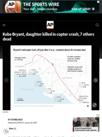 Kobe Bryant, daughter killed in copter crash, 7 others dead