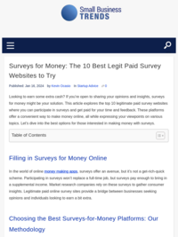 Legit Paid Surveys for Money